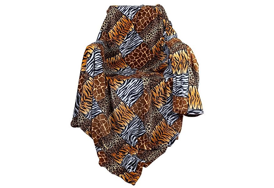 Wohndecke Tiermotiv Afrika flauschig weiche Kuscheldecke, Trendyshop365, 15 günstig online kaufen
