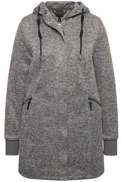 Ulla Popken Sommerjacke Strickfleece-Jacke Kapuze 2-Wege-Zipper günstig online kaufen