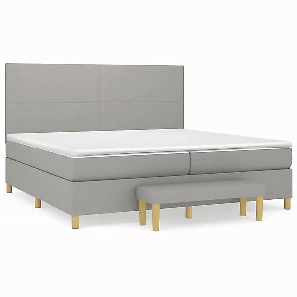 Vidaxl Boxspringbett Mit Matratze Hellgrau 200x200 Cm Stoff günstig online kaufen