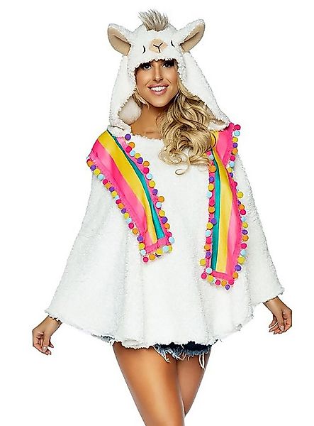 Leg Avenue Kostüm Lama Poncho - Karnevalskostüm Damen Fasching, Kuscheliger günstig online kaufen