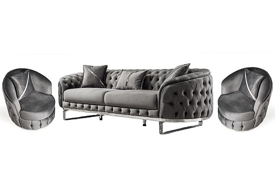 Villa Möbel Polstergarnitur Fairy, (Set, Set besteht aus: 3 Sitzer+Sessel+S günstig online kaufen