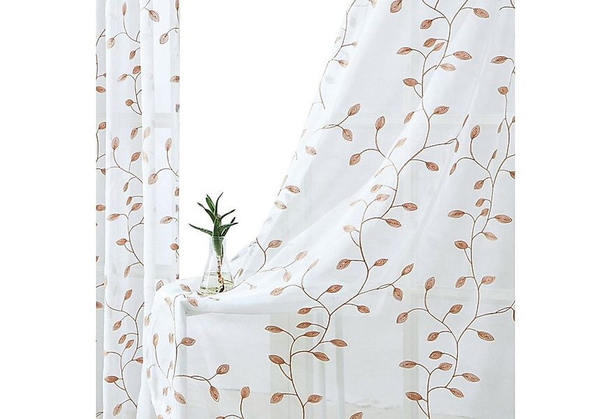 BYSURE Vorhang (2 St), Ösen, transparent, Voile, Boho Blumen Gardinen günstig online kaufen