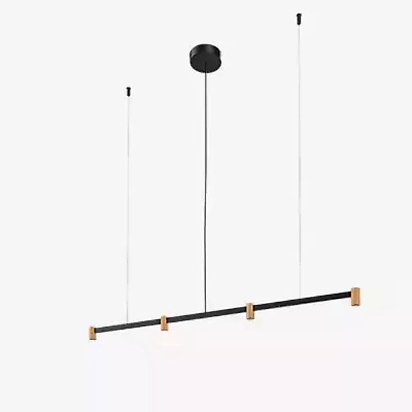 Wever & Ducré Trace 1.0 Pendelleuchte LED linear - 4-flammig, schwarz/champ günstig online kaufen