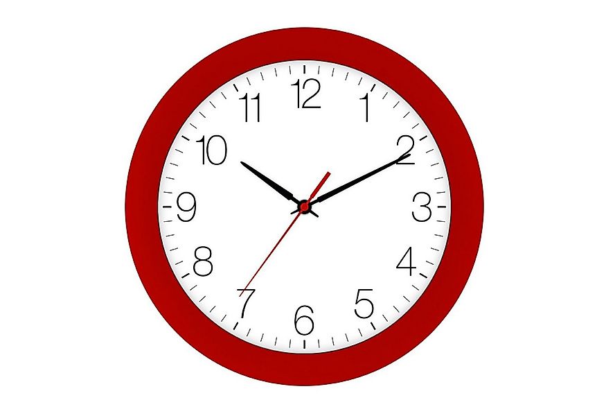 EUROTIME Funkwanduhr Funk-Wanduhr rot günstig online kaufen