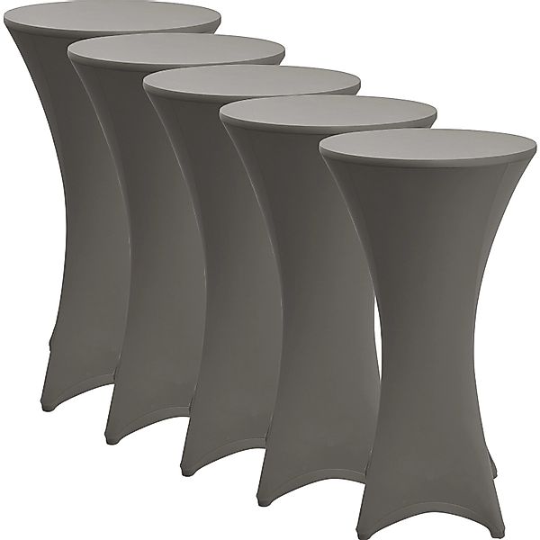 Beautissu Stella Stehtischhusse Ø 70cm Anthrazit 5tlg günstig online kaufen