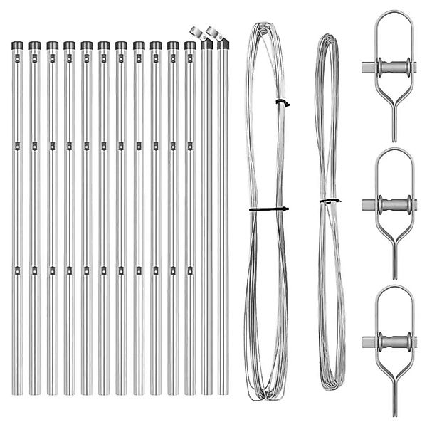 vidaXL Zaunpfosten 13 Stk Silber Stahl 42004223 günstig online kaufen