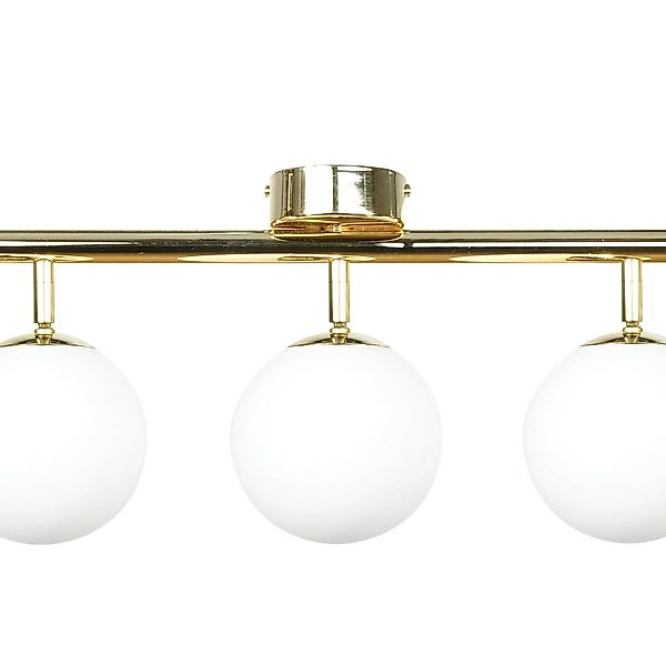 Deckenleuchte Drum, goldfarben, Glas, Länge 80 cm, 5-flammig günstig online kaufen