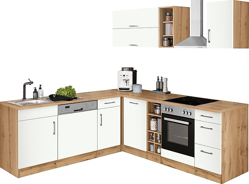 KOCHSTATION Winkelküche "KS-Colmar", mit E-Geräten, Stellbreite 210/240 cm günstig online kaufen