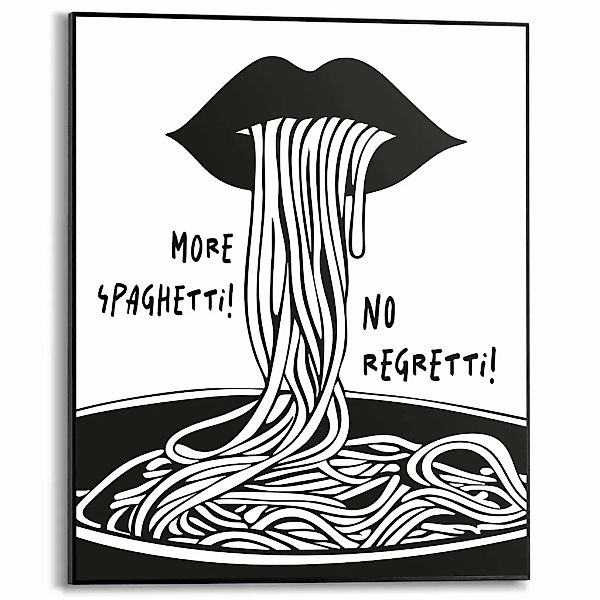 Reinders Poster "More Spaghetti", Küche - Schwarz-Weiß - MDF - Essen und Tr günstig online kaufen