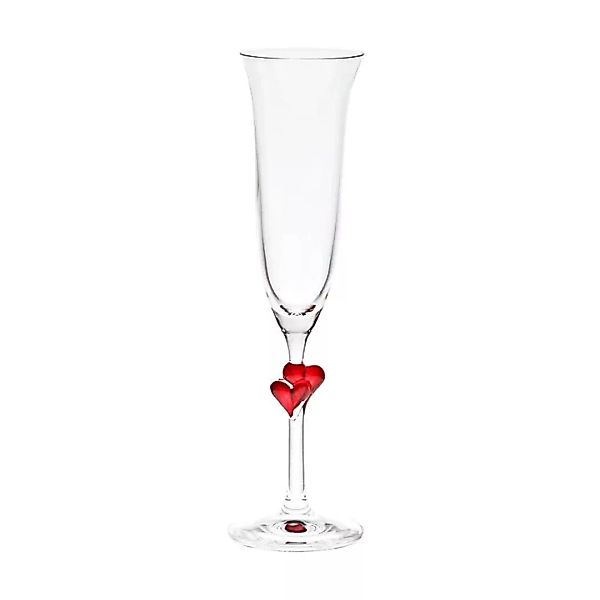 Sektglas mit zwei matten Herzen 170ml günstig online kaufen