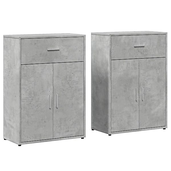 vidaXL Sideboards 2 Stk Betongrau 60x30x84 cm Holzwerkstoff 3276598 günstig online kaufen