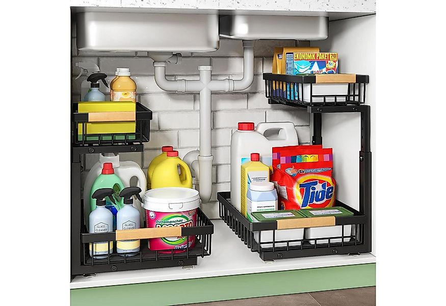 NUODWELL Küchenregal Küchen Schrank Organizer 2 Etagen, Unter Waschbecken R günstig online kaufen