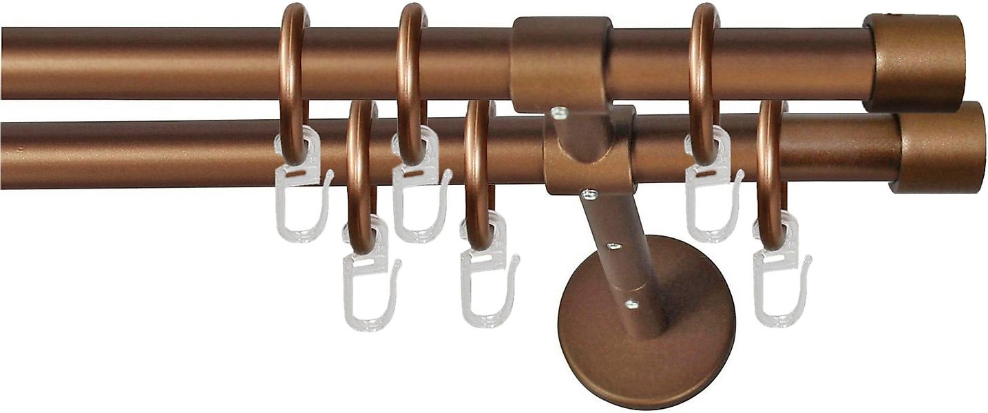 GARESA Gardinenstange "RUSTIKA" Ø 16 mm 2 läufig-läufig Wunschmaßlänge rust günstig online kaufen