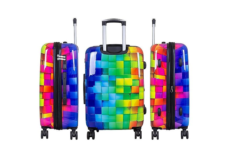 Trendyshop365 Hartschalen-Trolley Motivkoffer Mosaik mit mehrfarbigem 3D Dr günstig online kaufen