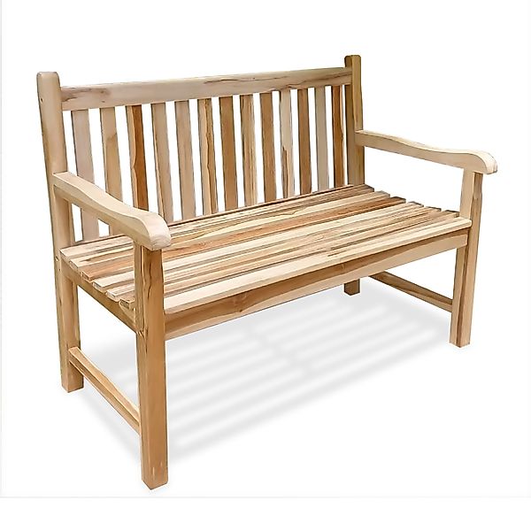 Spetebo Gartenbank 2-Sitzer Teak Gartenbank mit günstig online kaufen