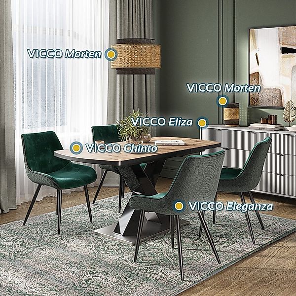 Vicco Esstisch Chinto, Schwarz, 120 x günstig online kaufen