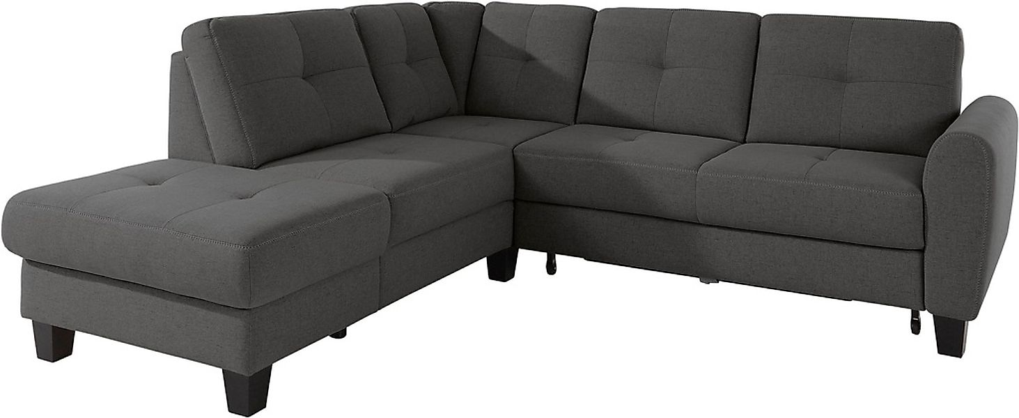 sit&more Ecksofa »Varese L-Form«, mit Federkern, wahlweise mit Bettfunktion günstig online kaufen