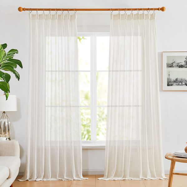 Deconovo Vorhang Halbtransparent Gardinen mit Kräuselband günstig online kaufen