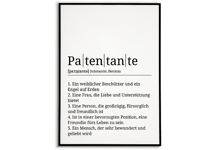Tigerlino Poster Patentante Definition Wandbild Geburtstag Patentante Gesch günstig online kaufen