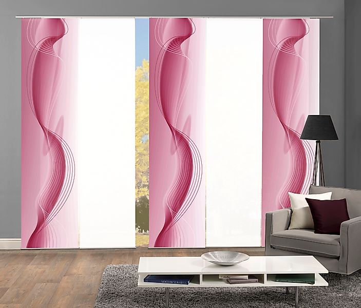 HOME WOHNIDEEN Schiebegardine »FILIZ 5er SET« Paneelwagen 5 Stk. tlg. Schie günstig online kaufen