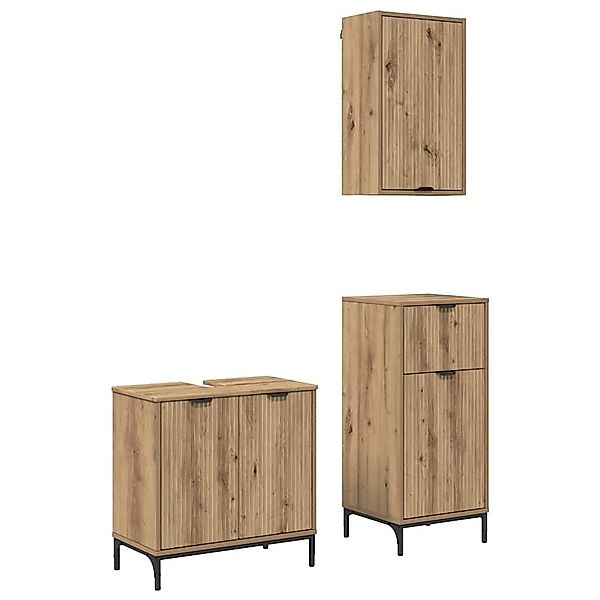 vidaXL Badezimmer-Set Badezimmermöbel-Set 3 pcs Artisan-Eiche günstig online kaufen