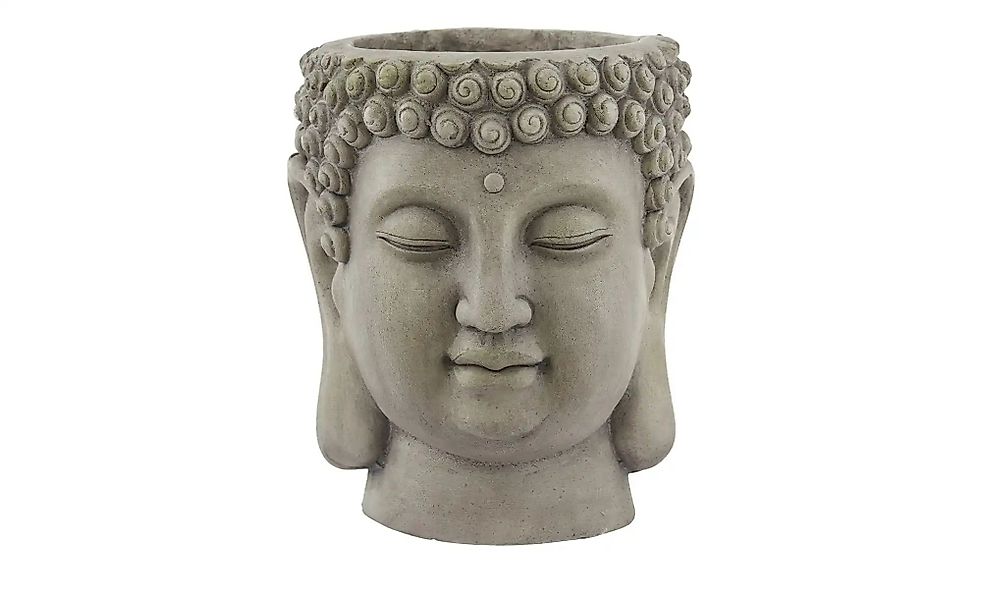 HOME STORY Übertopf Buddha   ¦ grau ¦ Magnesia ¦ Maße (cm): H: 25  Ø: 22 Ac günstig online kaufen