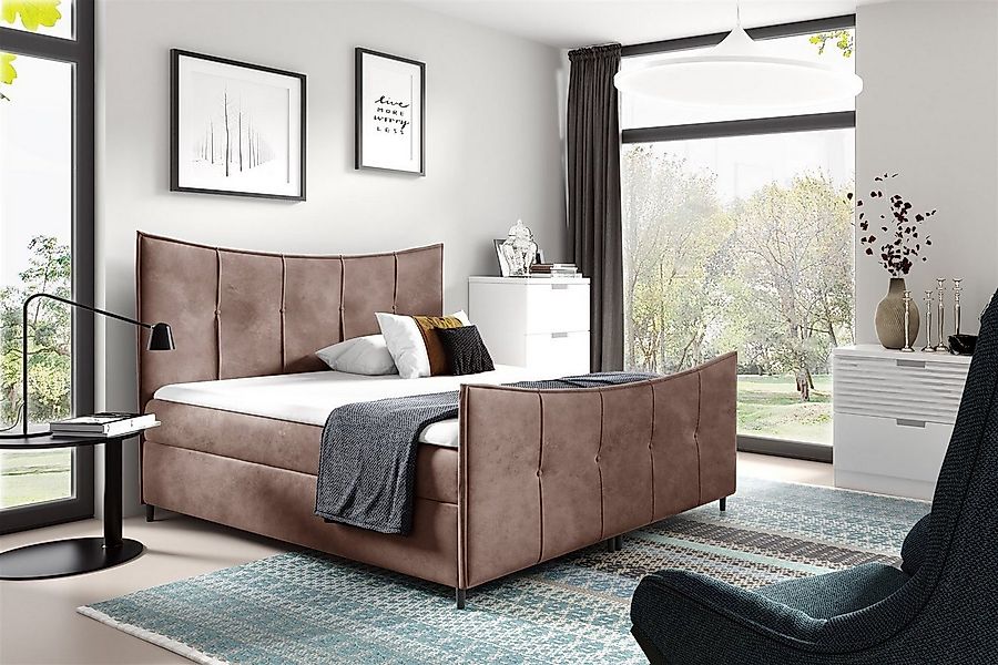 Fun Möbel Boxbett Schlafzimmerbett FABIEN LUX in Stoff inkl. Bettkasten (1- günstig online kaufen
