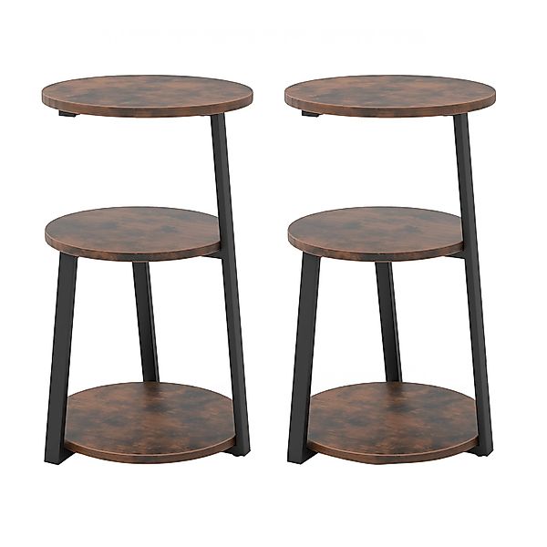 Costway Beistelltisch mit 3 Ebenen 2er Set 40,5 x 38 x 62 cm günstig online kaufen