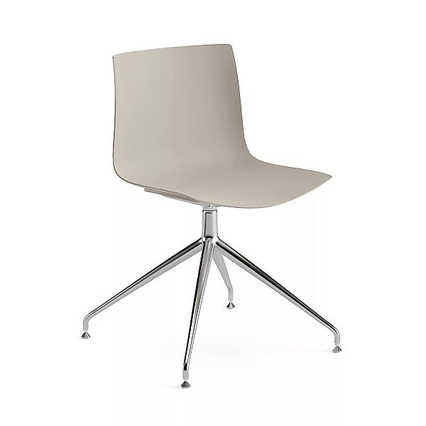 Arper - Catifa 46 0368 Stuhl einfarbig mit Sternfuß - taubengrau/Außenschal günstig online kaufen