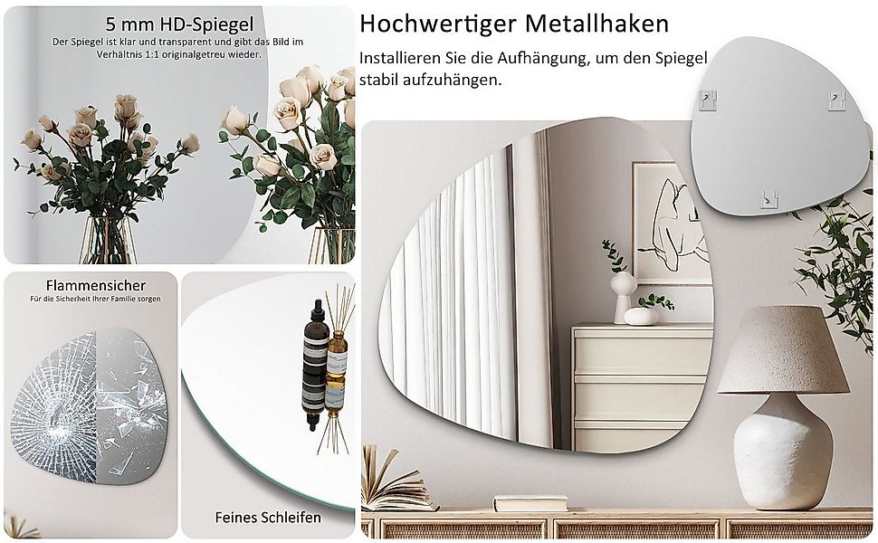 Hopibath Badspiegel ohne Beleuchtung Badezimmerspiegel Rahmenlos (Design Sp günstig online kaufen