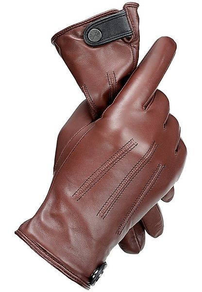 PEARLWOOD Lederhandschuhe TAYLOR (1 Paar) gefüttert, Ziernähte, seitlicher günstig online kaufen
