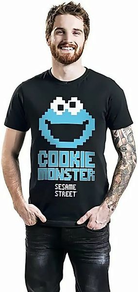 Sesamstrasse Print-Shirt Cookie Monster T-Shirt Schwarz-Blau Sesamstreet He günstig online kaufen