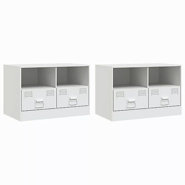 vidaXL TV-Schrank TV-Schränke 2 Stk. Weiß 67x39x44 cm Stahl günstig online kaufen