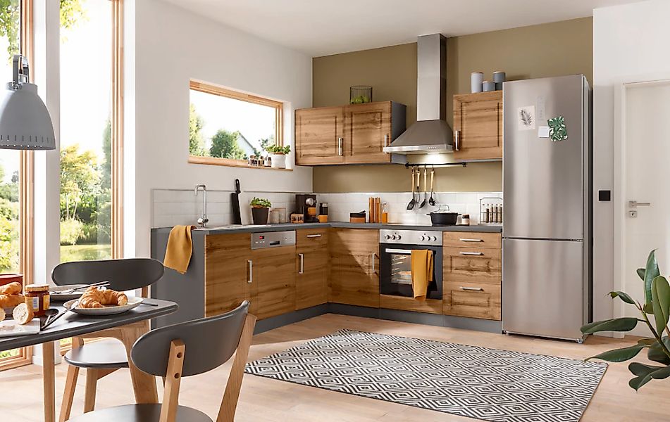 KOCHSTATION Winkelküche »KS-Stockholm« Stellbreite 220/220 cm, mit hochwert günstig online kaufen