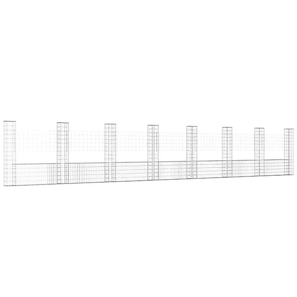 vidaXL Gabionenkorb U-Form mit 8 Säulen Eisen 860x20x150 cm 151288 günstig online kaufen