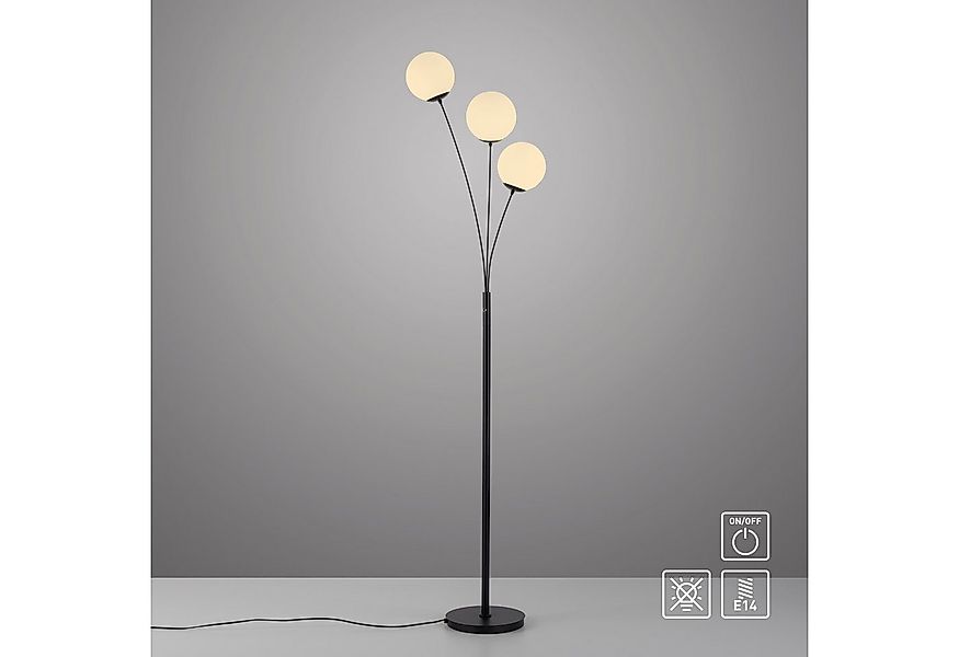 my home Stehlampe Nymölla, ohne Leuchtmittel, Stehleuchte mit großen Glasku günstig online kaufen