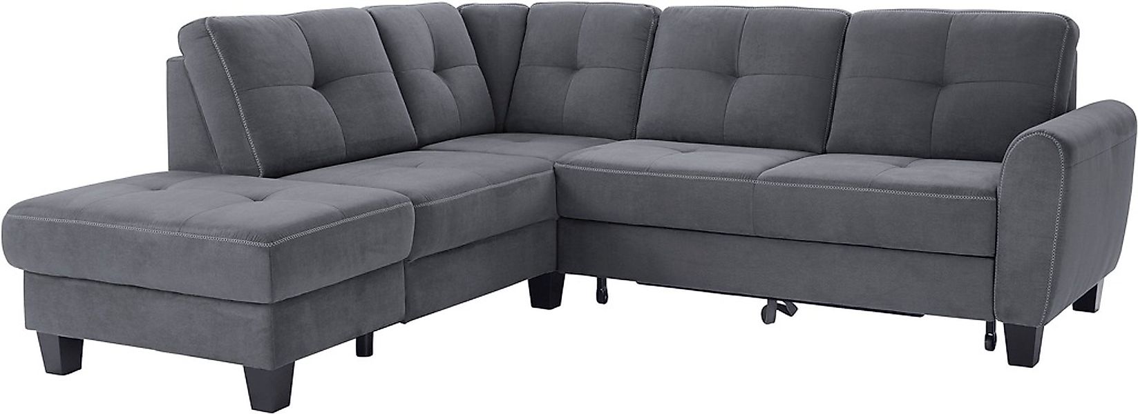 sit&more Ecksofa »Varese L-Form«, mit Federkern, wahlweise mit Bettfunktion günstig online kaufen