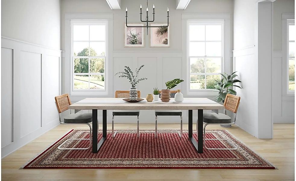 THEKO Orientteppich  Abbas Meraj ¦ creme ¦ Wolle ¦ Maße (cm): B: 90 Teppich günstig online kaufen