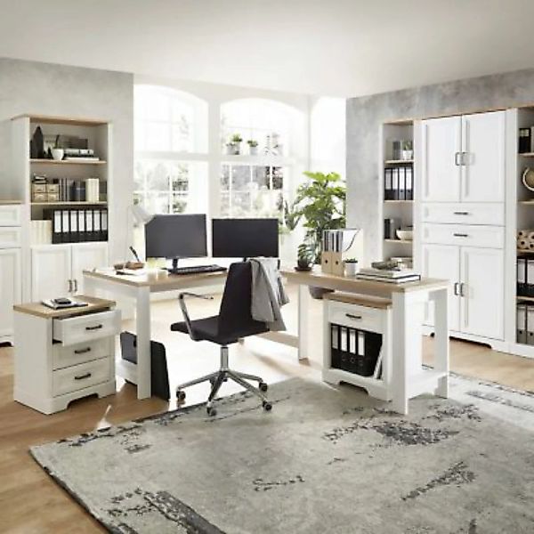 Lomadox Büro Kombi inkl. Schreibtisch JÜLICH-36 in Pinie hell mit Artisan E günstig online kaufen