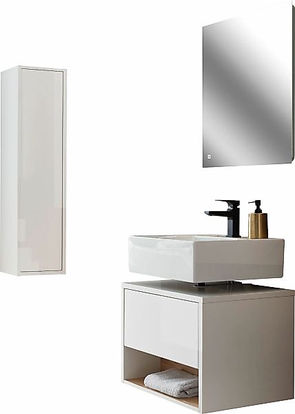 PLACES OF STYLE Badmöbel-Set "Studio Line, Bad im modernen Design, 3-teilig günstig online kaufen