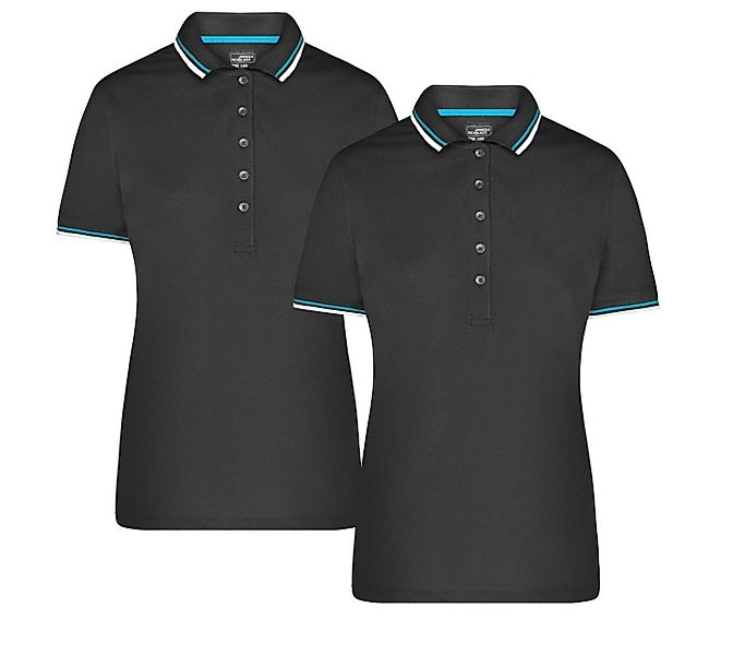 James & Nicholson Poloshirt Doppelpack Damen Polo-Shirt coldblack mit UV-Sc günstig online kaufen