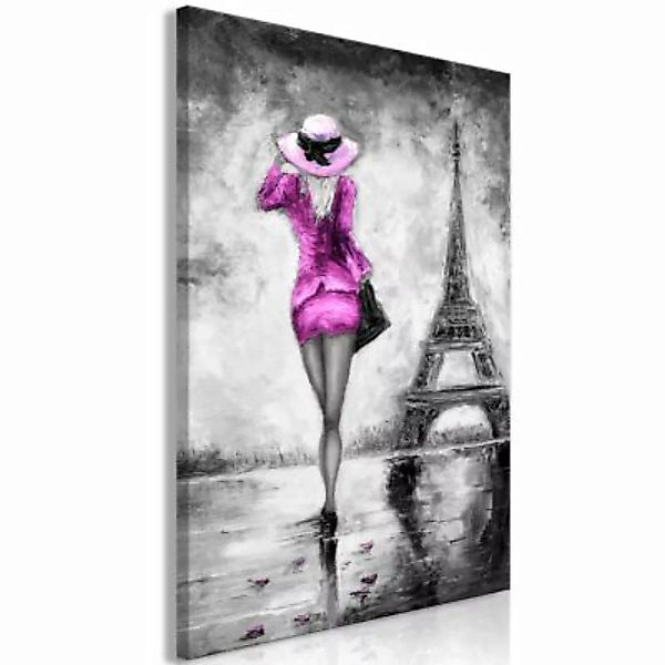 artgeist Wandbild Parisian Woman (1 Part) Vertical Pink mehrfarbig Gr. 40 x günstig online kaufen