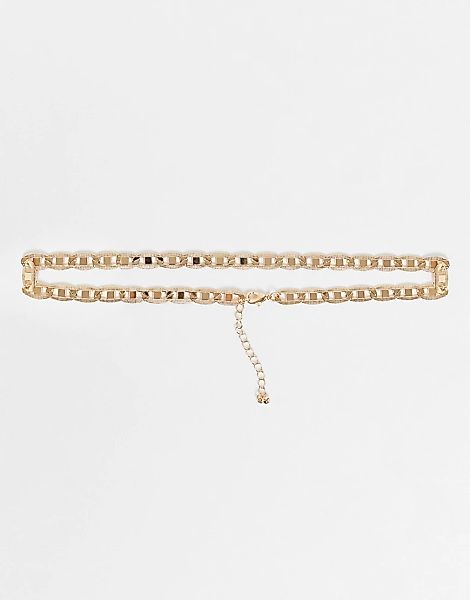 ASOS DESIGN – Goldfarbene Halskette mit Kettendesign im Vintage-Look günstig online kaufen