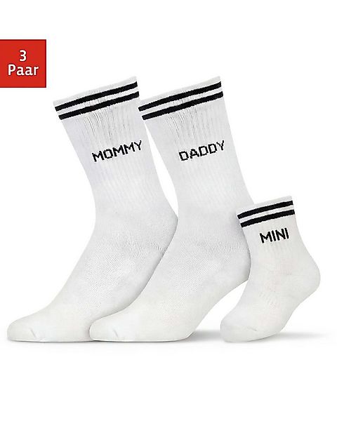SNOCKS Tennissocken Familiensocken „Mommy, Daddy, Mini“ (3-Paar) langanhalt günstig online kaufen