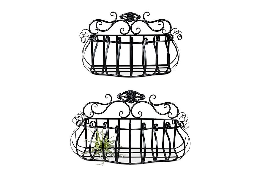 formano Wanddekoobjekt Wandkörbe 2er-Set aus Metall Schwarz (Set, 2 St., 2x günstig online kaufen