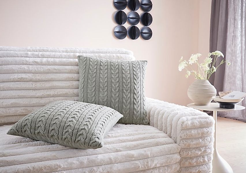 LeGer Home by Lena Gercke Kissenhülle "Trisha" Modernes Strickmuster aus Ba günstig online kaufen