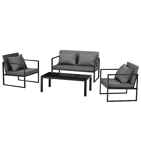 casa.pro Gartenlounge-Set, »Lerum« Sitzgruppe Eisen Sitzbank günstig online kaufen