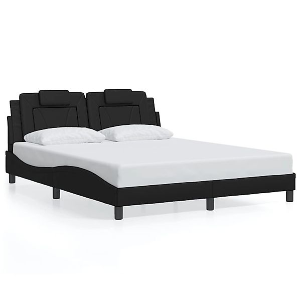 vidaXL Bettgestell Viana ohne Matratze Schwarz 160x200 cm Kunstleder 320810 günstig online kaufen