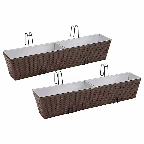 2 X Blumentopf Blumenkübel Ãbertopf Pflanzenkübel Braun 80 Cm günstig online kaufen