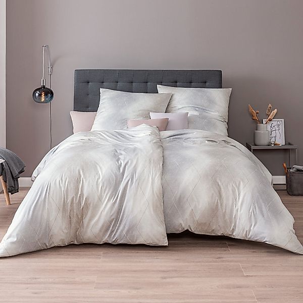 Estella Interlock Jersey Bettwäsche Liva 6932-860 Karo Stein 135x200 günstig online kaufen